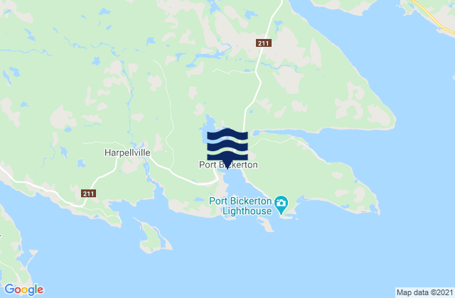 Port Bickerton, Canadaの潮見表地図