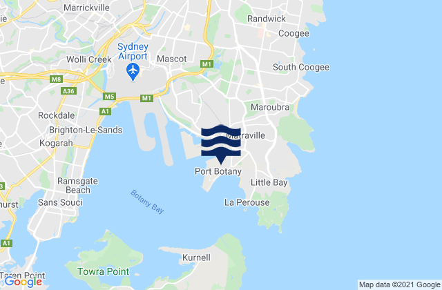 Port Botany, Australiaの潮見表地図