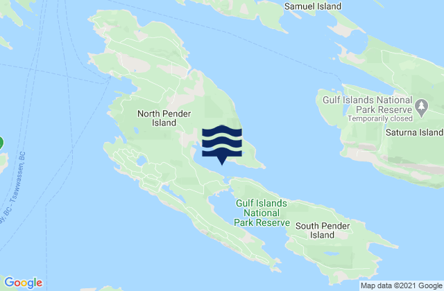 Port Browning, Canadaの潮見表地図