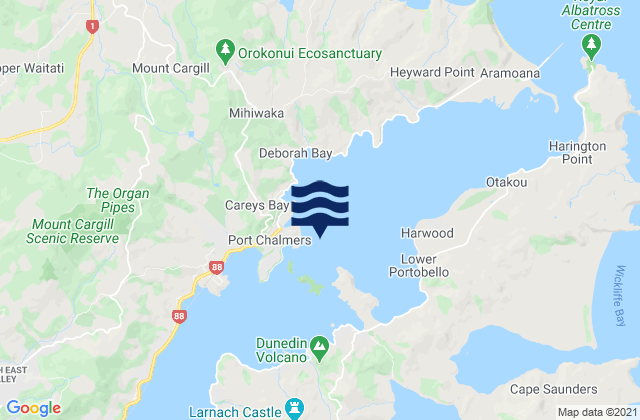 Port Chalmers, New Zealandの潮見表地図
