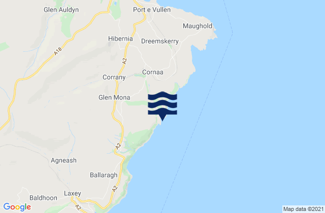 Port Cornaa, Isle of Manの潮見表地図