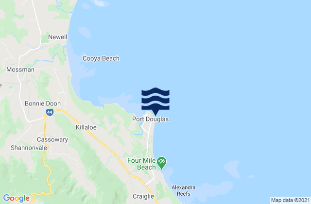 Port Douglas, Australiaの潮見表地図