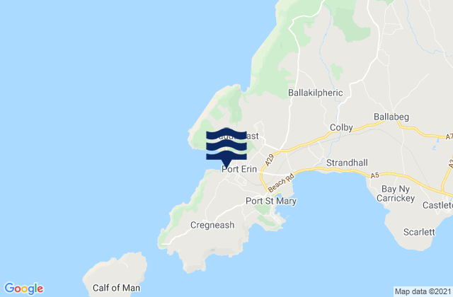 Port Erin, Isle of Manの潮見表地図