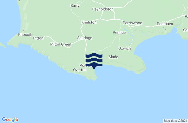 Port Eynon Beach, United Kingdomの潮見表地図