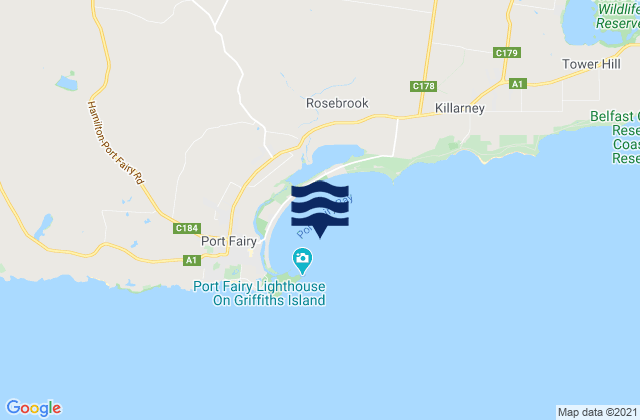 Port Fairy Bay, Australiaの潮見表地図