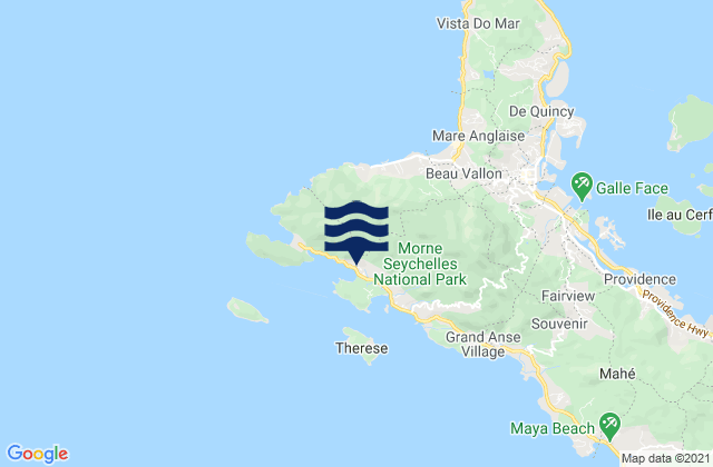 Port Glaud, Seychellesの潮見表地図