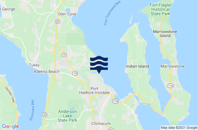 Port Hadlock-Irondale, United Statesの潮見表地図