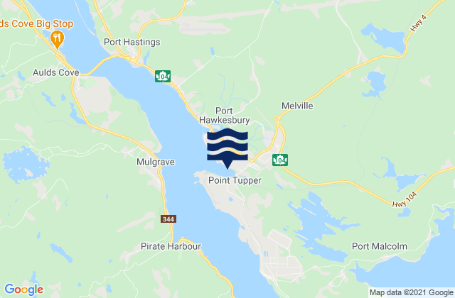 Port Hawkesbury, Canadaの潮見表地図