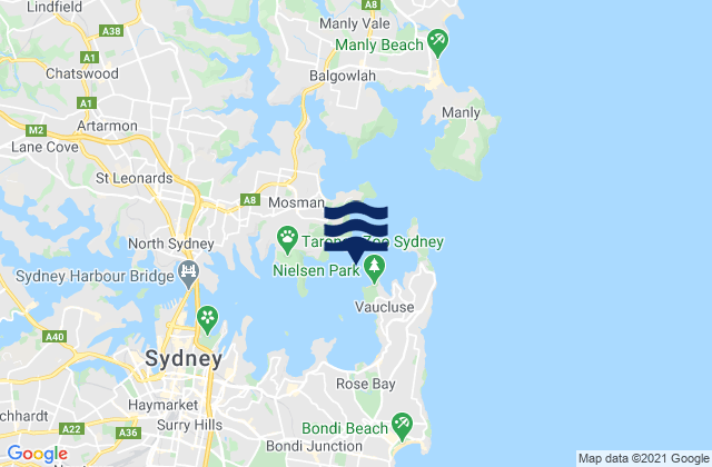 Port Jackson, Australiaの潮見表地図