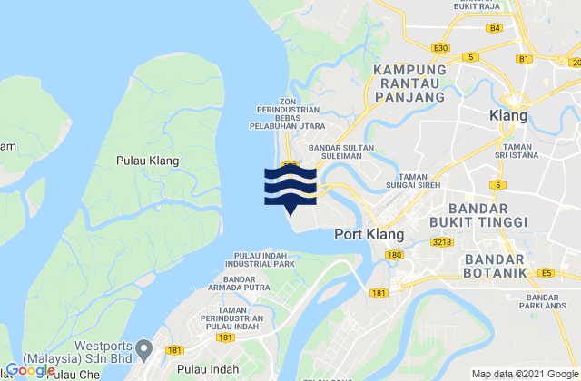 Port Kelang, Malaysiaの潮見表地図