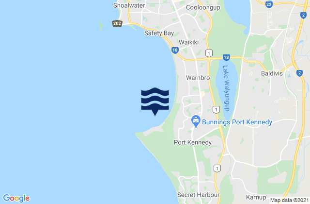 Port Kennedy, Australiaの潮見表地図