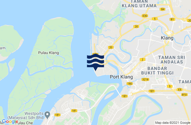Port Klang, Malaysiaの潮見表地図