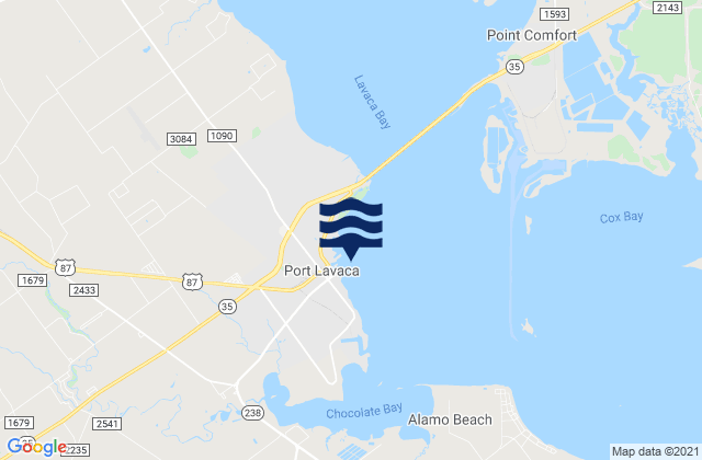 Port Lavaca Matagorda Bay, United Statesの潮見表地図