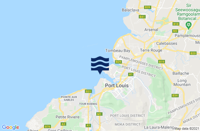 Port Louis Mauritius Island, Reunionの潮見表地図