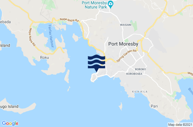Port Moresby, Papua New Guineaの潮見表地図