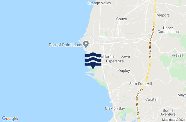 Port Point Lisas, Trinidad and Tobagoの潮見表地図
