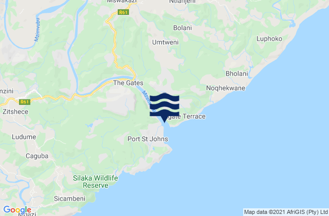 Port Saint John’s, South Africaの潮見表地図