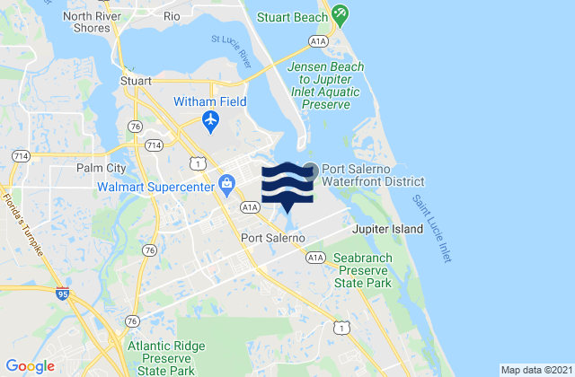 Port Salerno (Manatee Pocket), United Statesの潮見表地図