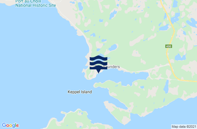 Port Saunders, Canadaの潮見表地図