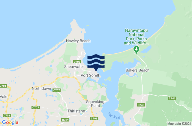 Port Sorell, Australiaの潮見表地図