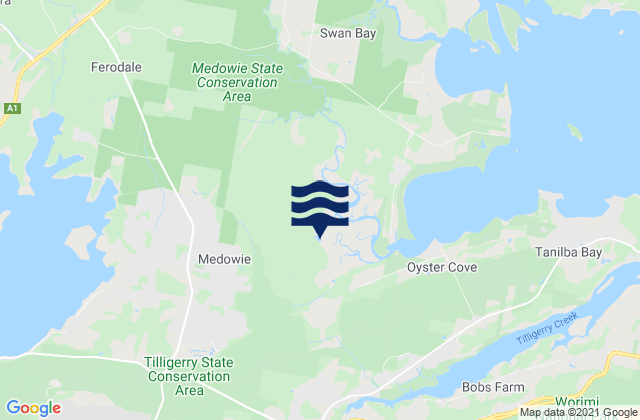 Port Stephens Shire, Australiaの潮見表地図