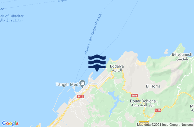 Port Tanger Méditerranée, Moroccoの潮見表地図