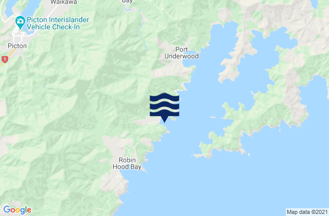 Port Underwood, New Zealandの潮見表地図