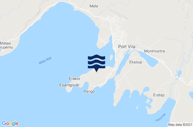 Port Vila, New Caledoniaの潮見表地図