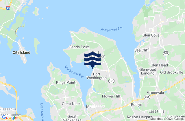 Port Washington Manhasset Bay, United Statesの潮見表地図