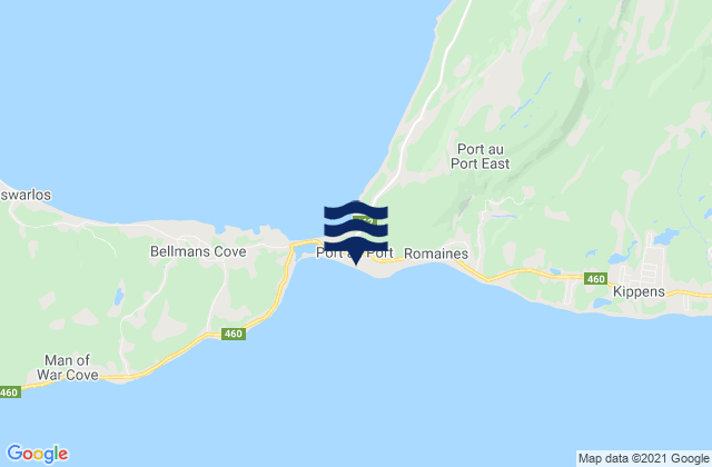 Port au Port, Canadaの潮見表地図
