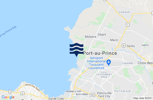 Port au Prince, Haitiの潮見表地図