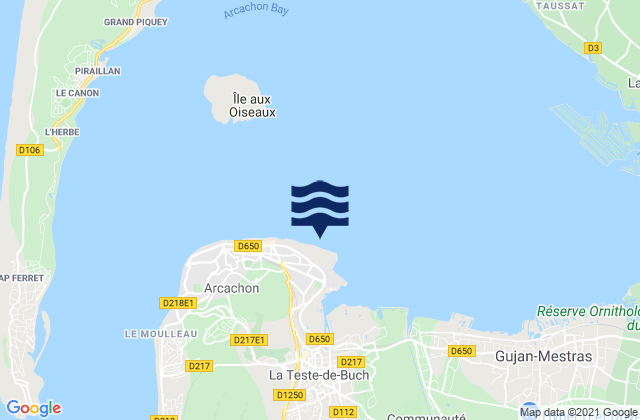 Port d'Arcachon, Franceの潮見表地図