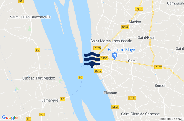 Port de Blaye, Franceの潮見表地図