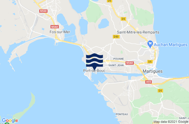 Port de Bouc, Franceの潮見表地図