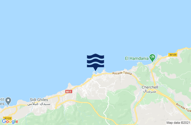 Port de Cherchell, Algeriaの潮見表地図