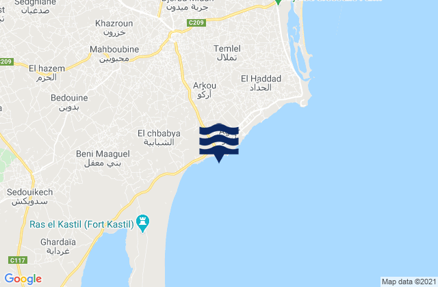 Port de Peche Aghir, Tunisiaの潮見表地図