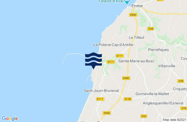 Port du Havre-Antifer, Franceの潮見表地図