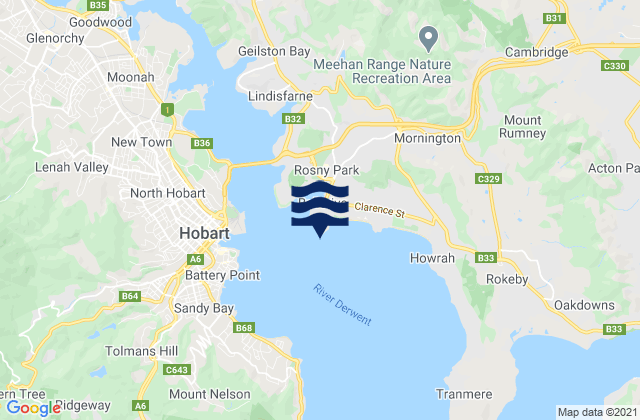 Port of Hobart, Australiaの潮見表地図