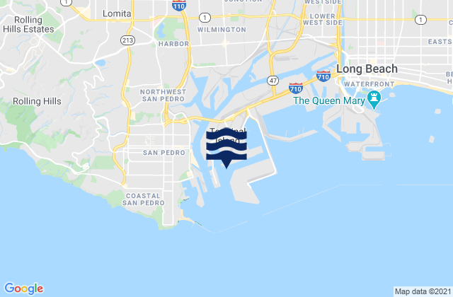 Port of Los Angeles, United Statesの潮見表地図