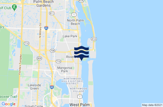 Port of Palm Beach, United Statesの潮見表地図