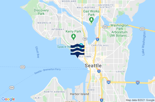 Port of Seattle, United Statesの潮見表地図
