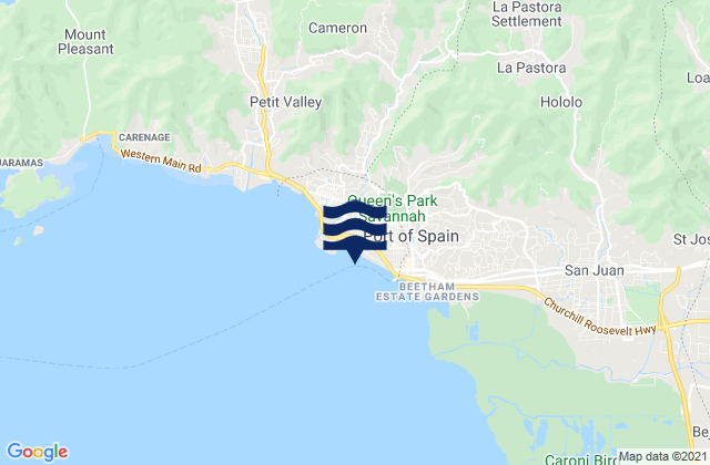 Port of Spain, Trinidad and Tobagoの潮見表地図