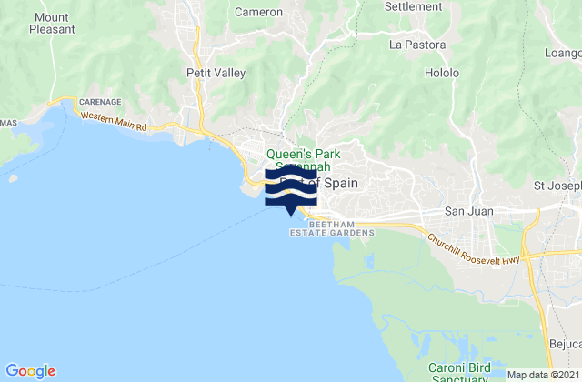 Port of Spain, Trinidad and Tobagoの潮見表地図