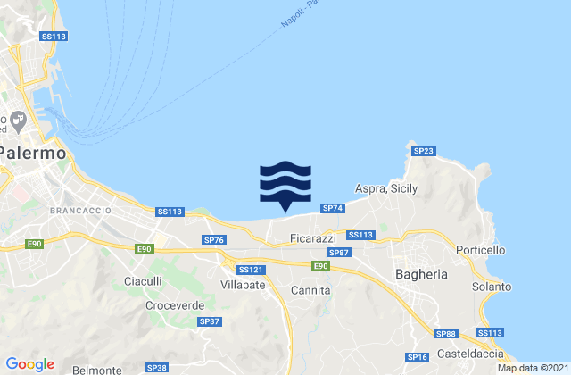 Portella di Mare, Italyの潮見表地図