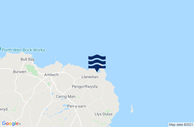 Porth Eilian Beach, United Kingdomの潮見表地図