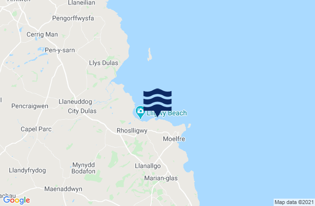 Porth Forllwyd Beach, United Kingdomの潮見表地図