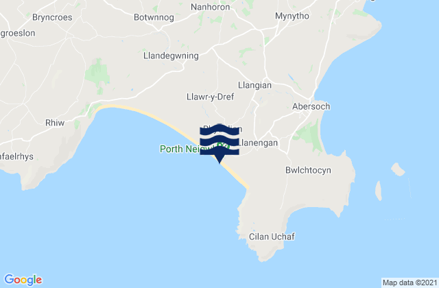 Porth Neigwl Beach, United Kingdomの潮見表地図