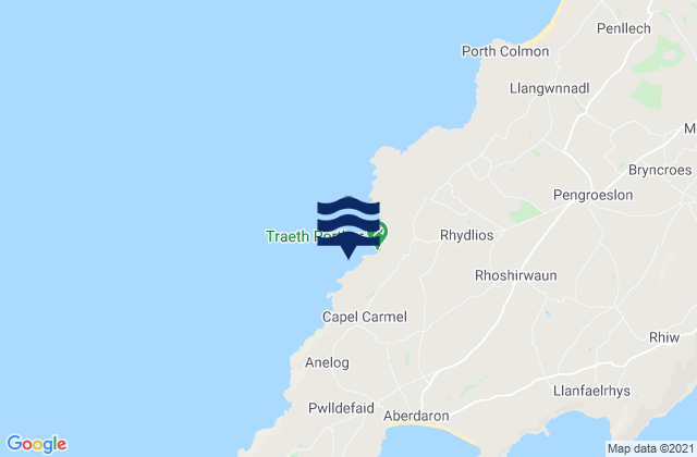 Porth Oer, United Kingdomの潮見表地図