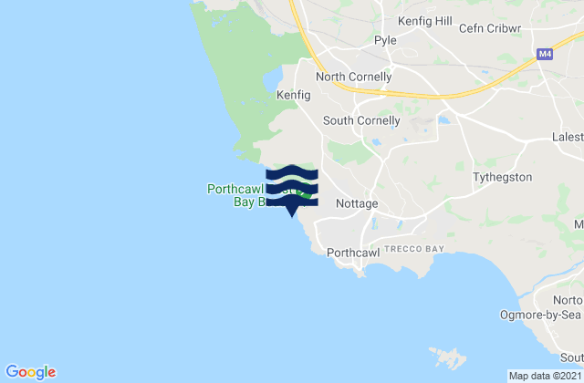 Porthcawl - Rest Bay, United Kingdomの潮見表地図