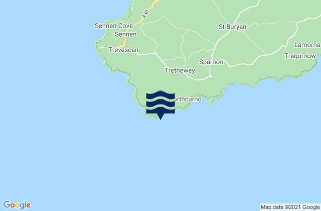 Porthgwarra Beach, United Kingdomの潮見表地図